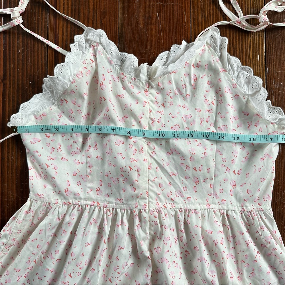 White Sleeveless Babydoll Mini Dress with Ruffled Tiers - Picture 4 of 4